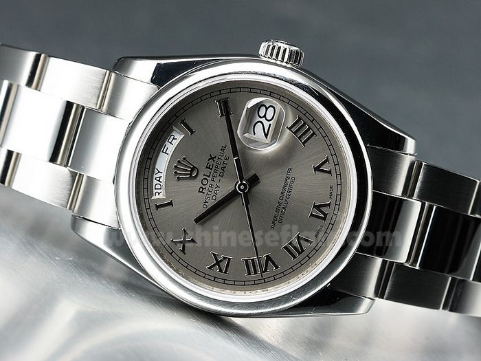 Copy Rolex Oyster Band Day-Date Gray Face Copy Watch